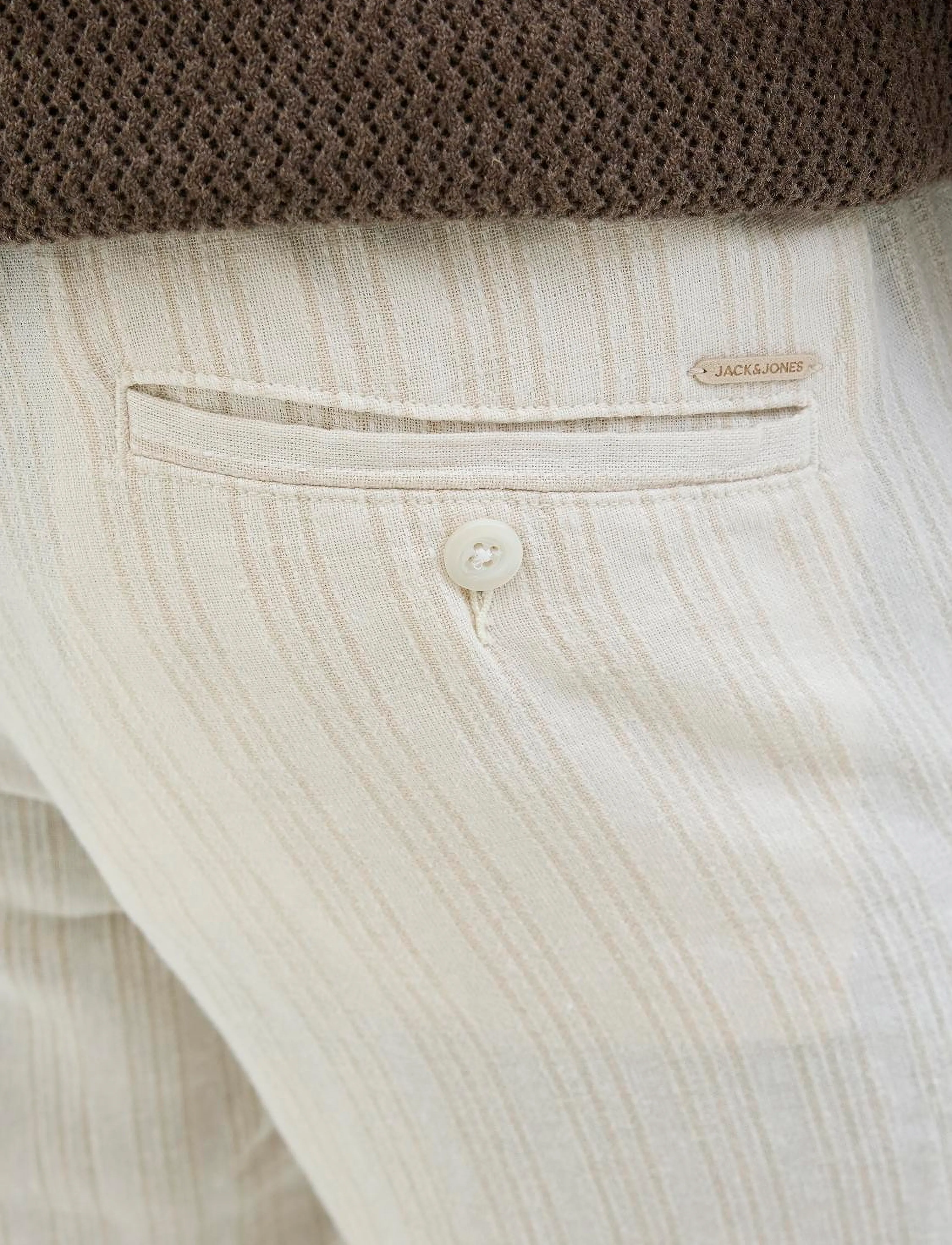 Jack & Jones - JPSTACE MYKONOS LINEN BLEND SHORTS REG - hørshorts - moonbeam - 3