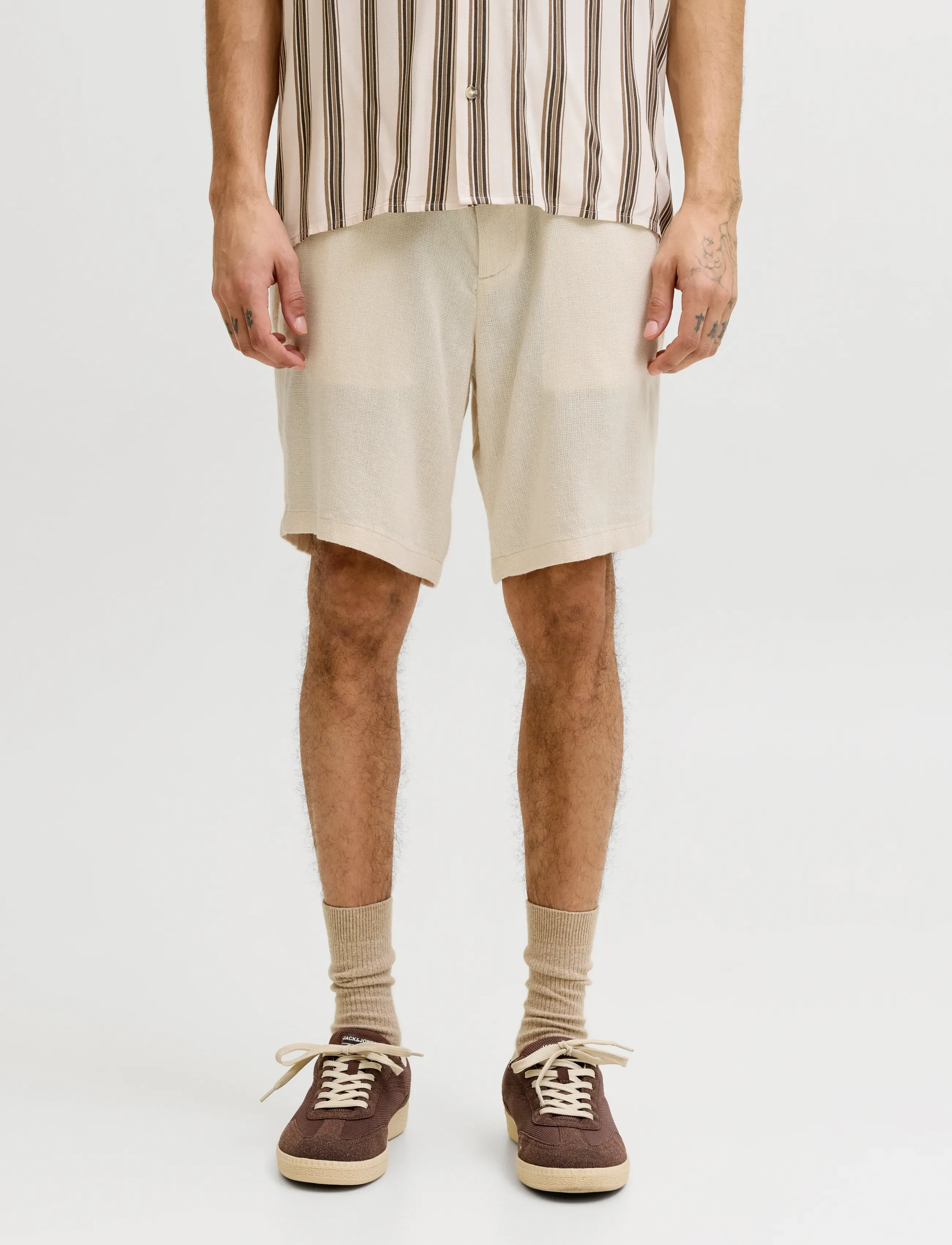 Jack & Jones JPSTACE MYKONOS LINEN BLEND SHORTS REG - Kollektionen - STRING / cream