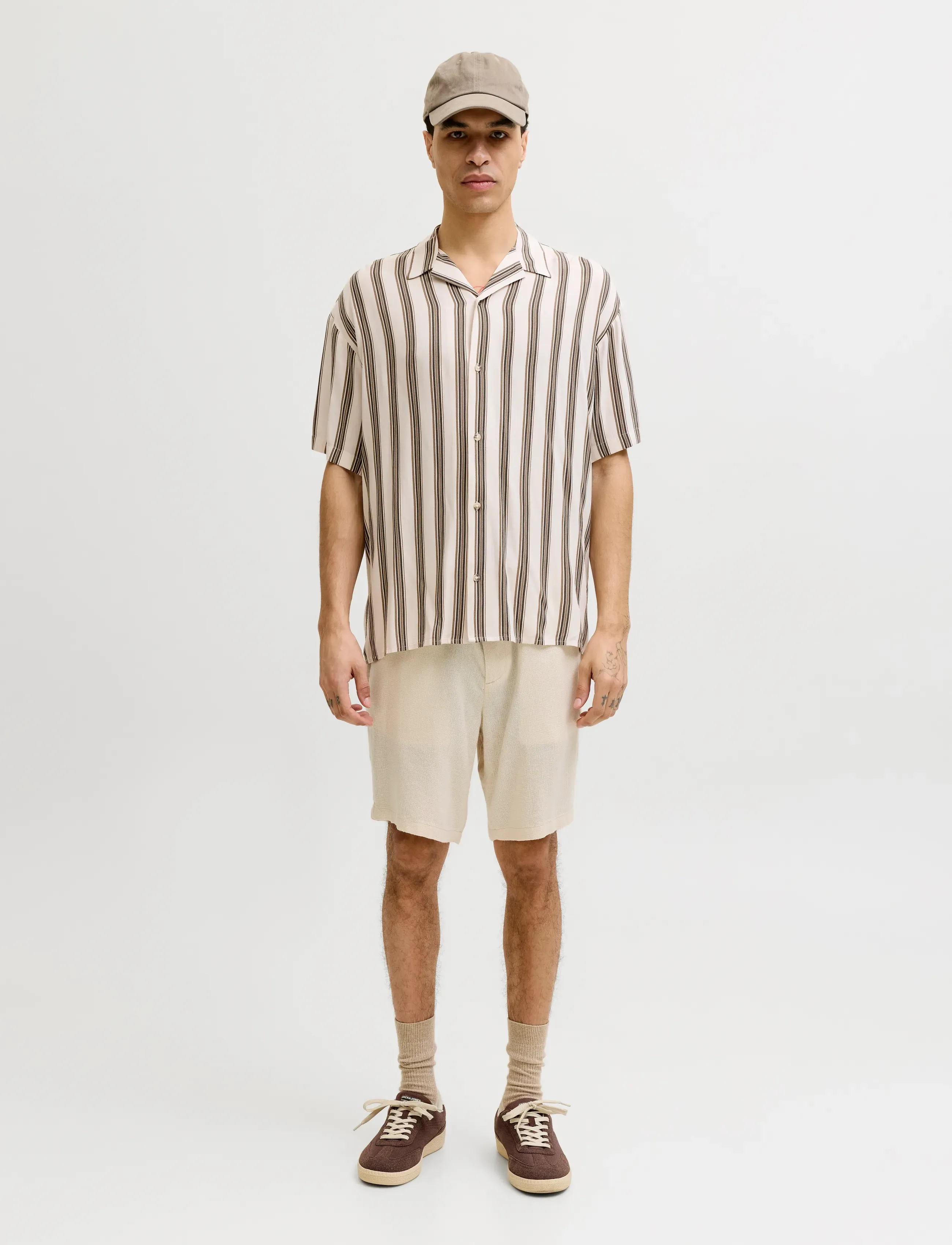 Jack & Jones - JPSTACE MYKONOS LINEN BLEND SHORTS REG - leinen-shorts - string - 4