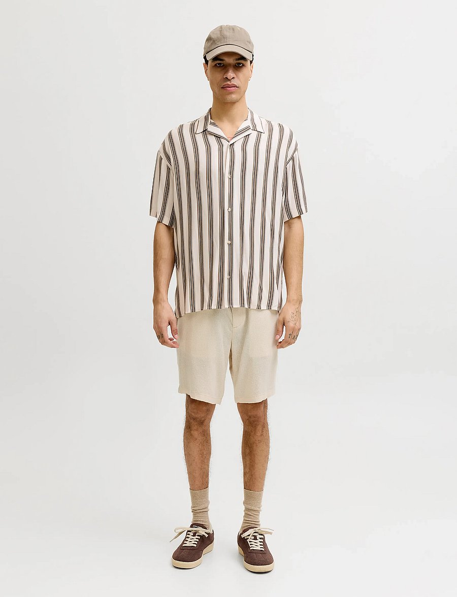 Jack & Jones - JPSTACE MYKONOS LINEN BLEND SHORTS REG - leinen-shorts - string - 4