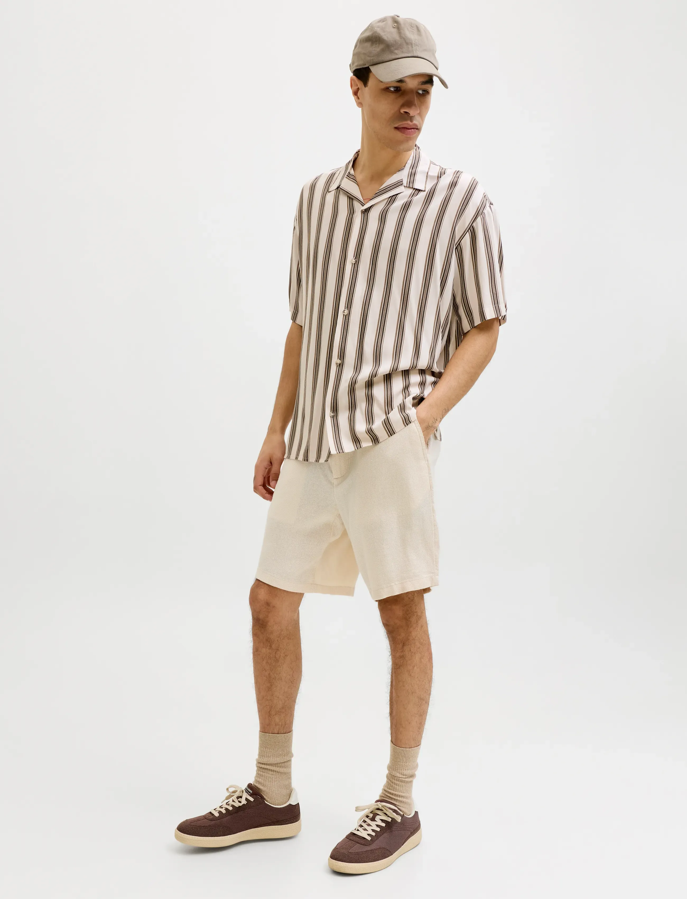 Jack & Jones - JPSTACE MYKONOS LINEN BLEND SHORTS REG - leinen-shorts - string - 5