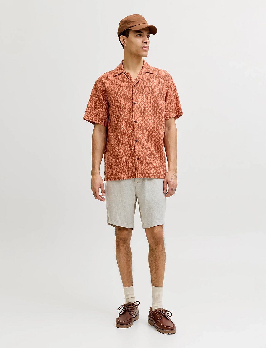 Jack & Jones - JPSTACE MYKONOS LINEN BLEND SHORTS REG - hørshorts - vetiver - 4