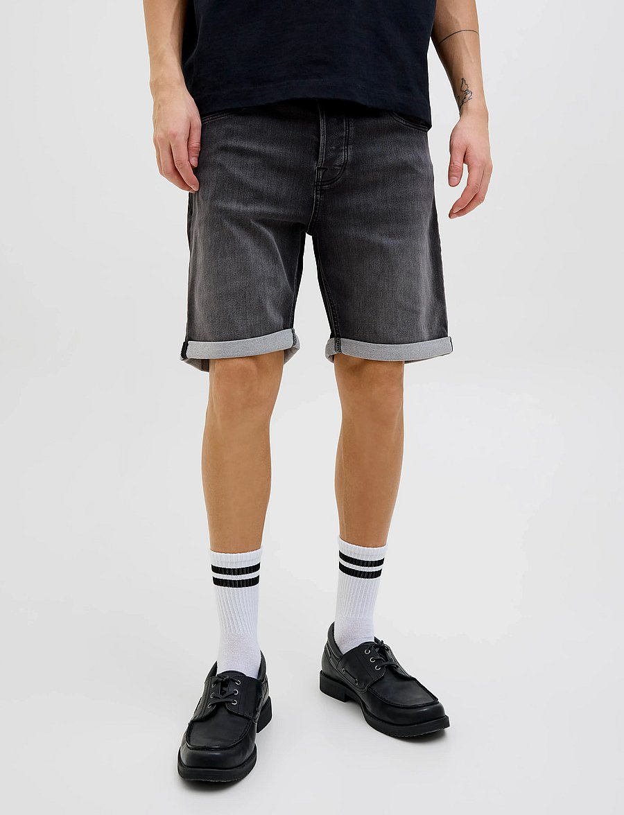 Jack & Jones - JJIRICK JJICON I.K. SHORTS GE 062 SN - lühikesed teksapüksid - black denim - 0