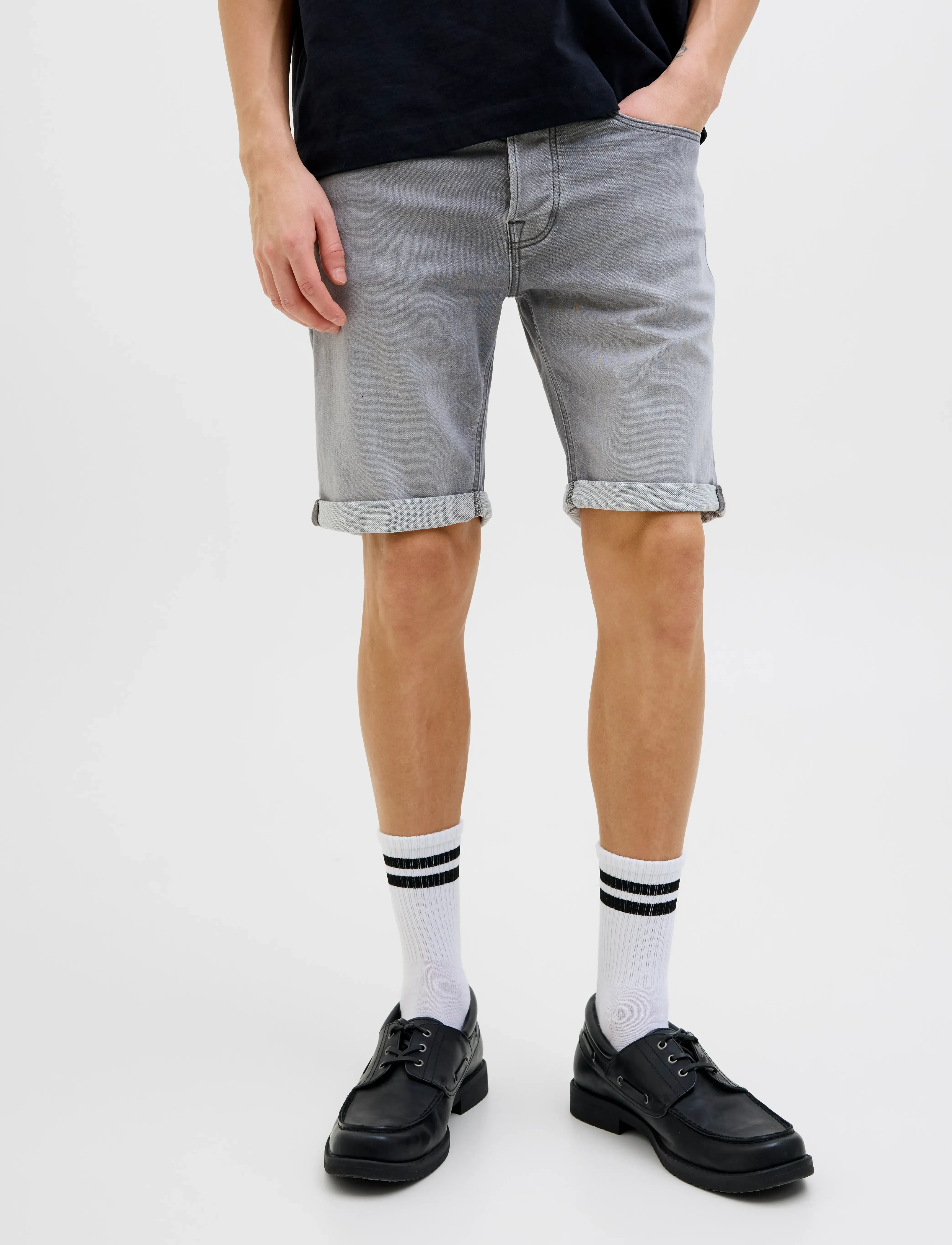 Jack & Jones JJIRICK JJICON I.K. SHORTS GE 063 SN - Kollektionen - GREY DENIM / grey