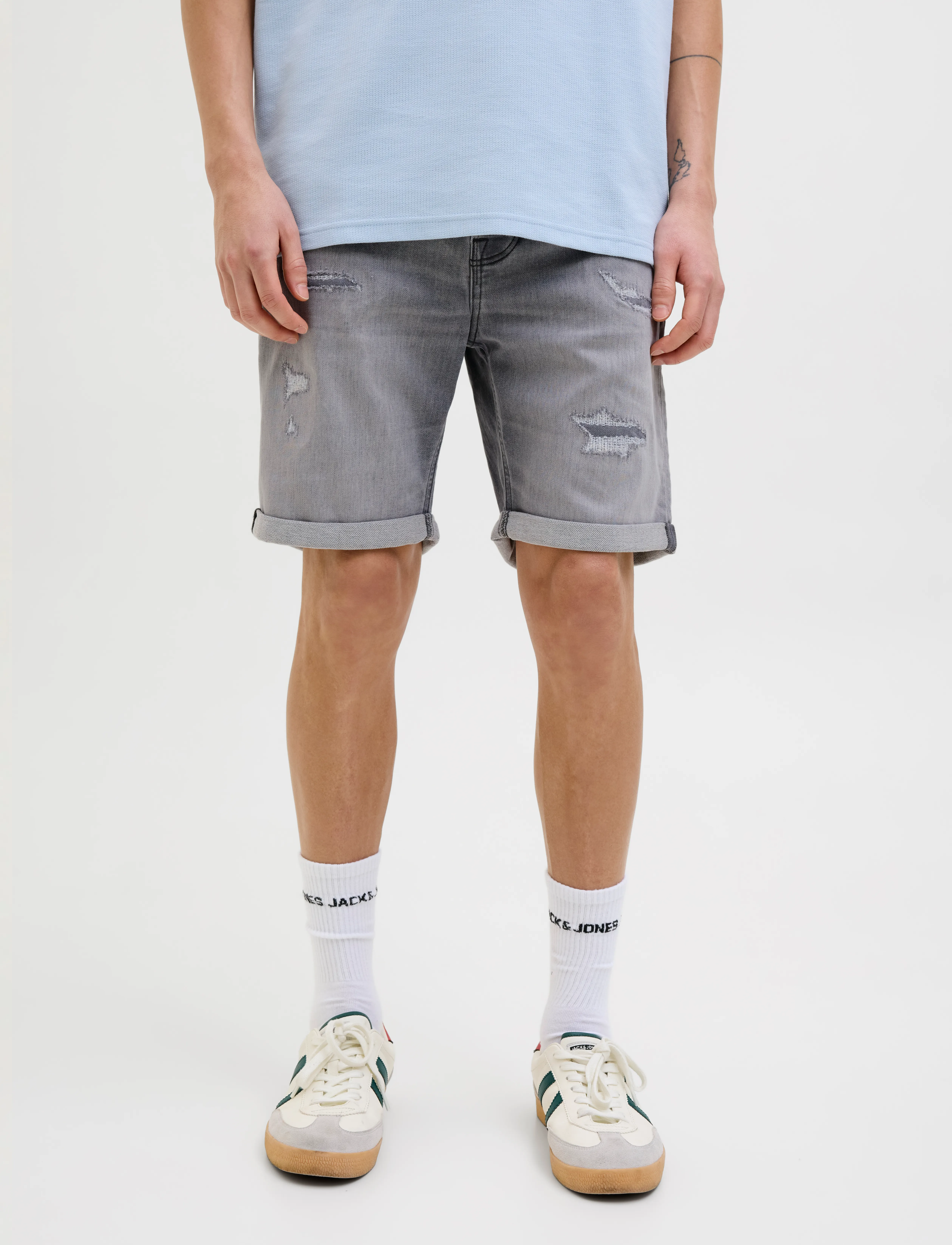 Jack & Jones JJIRICK JJICON I.K. SHORTS GE 064 - Kollektionen - GREY DENIM / grey