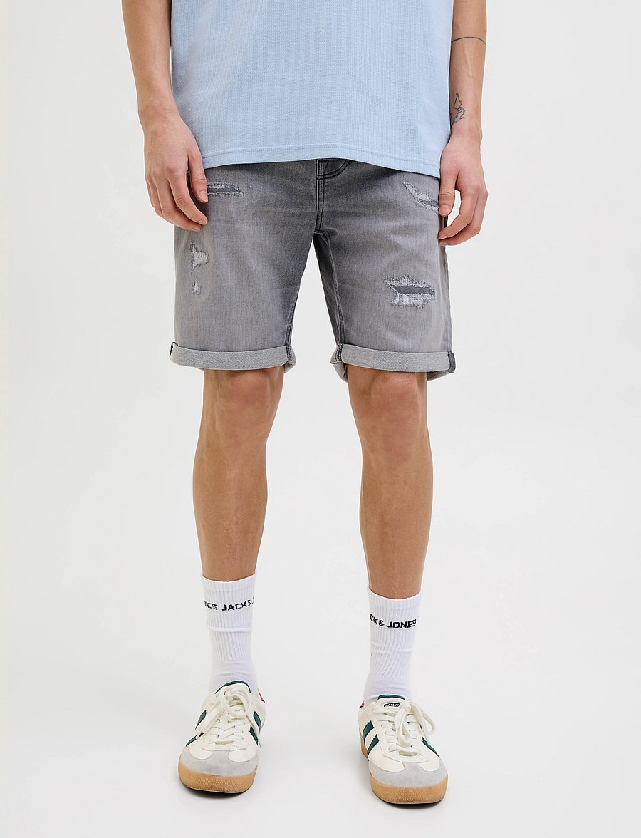 Jack & Jones - JJIRICK JJICON I.K. SHORTS GE 064 - lühikesed teksapüksid - grey denim - 0