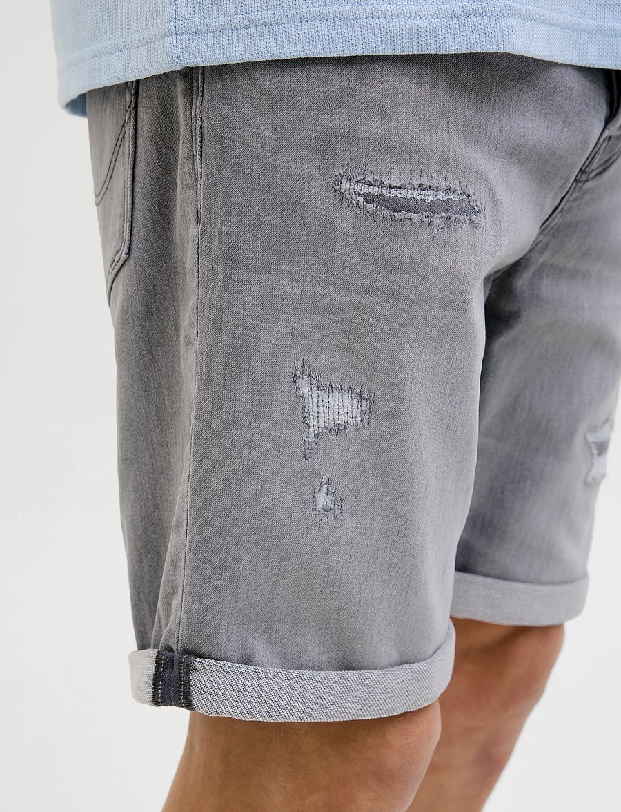 Jack & Jones - JJIRICK JJICON I.K. SHORTS GE 064 - lühikesed teksapüksid - grey denim - 4