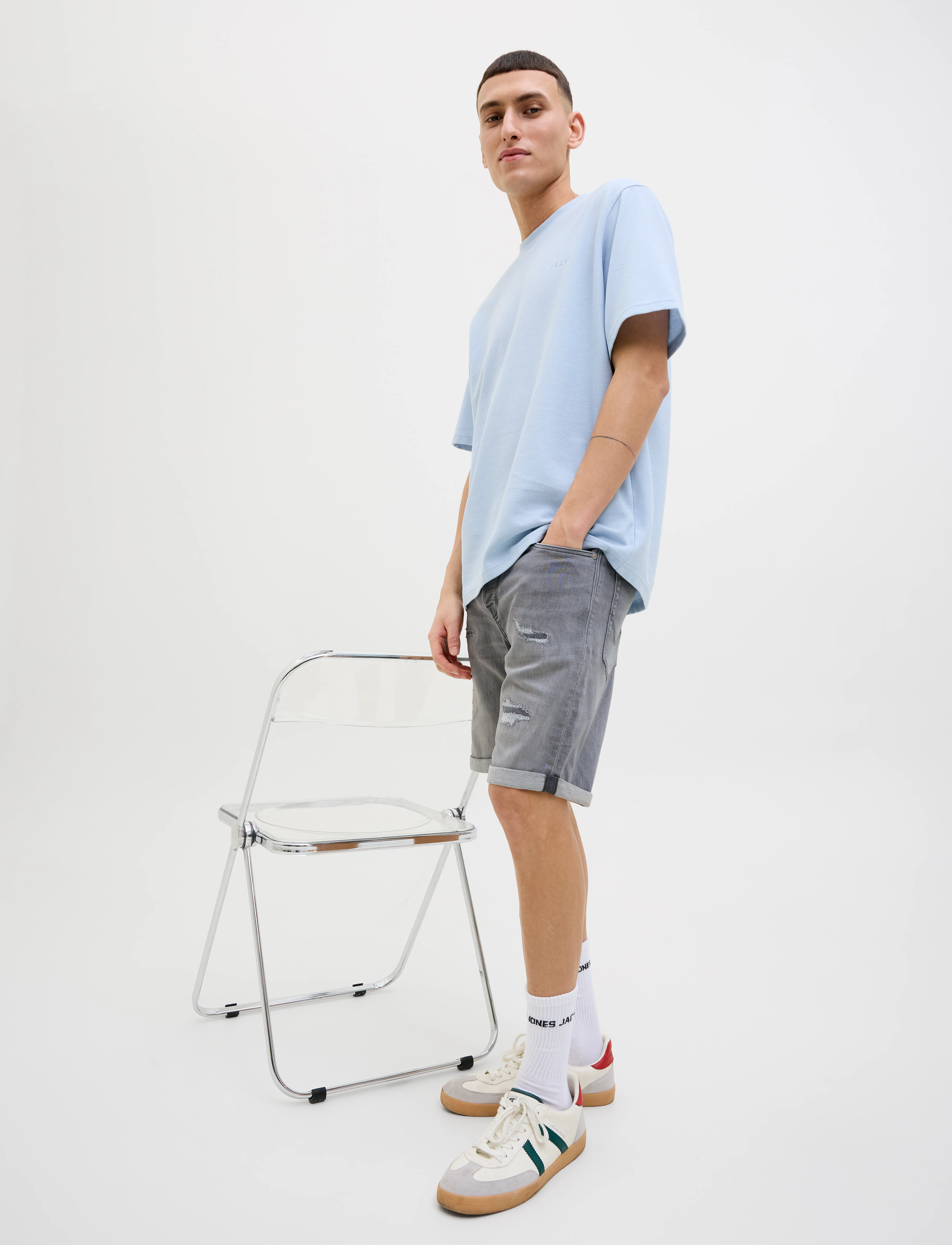 Jack & Jones JJIRICK JJICON I.K. SHORTS GE 064 - Streetstyle - GREY DENIM / grey