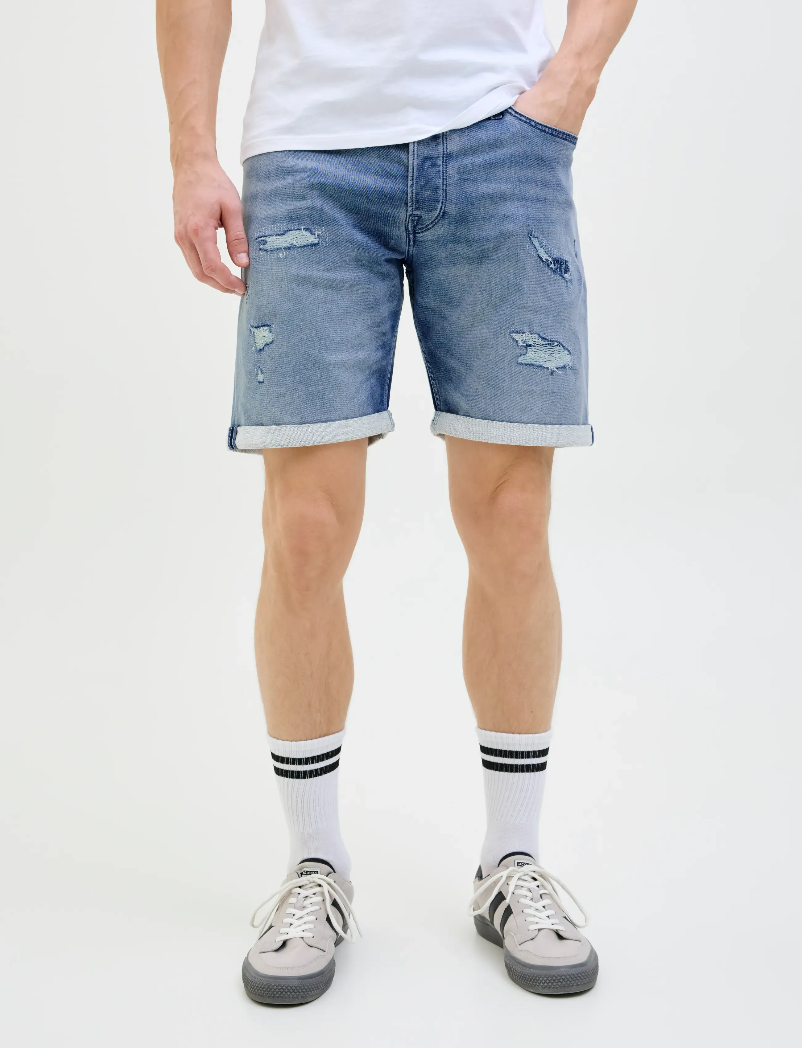 Jack & Jones JJIRICK JJICON I.K. SHORTS GE 136 SN - Kläder - BLUE DENIM / blue