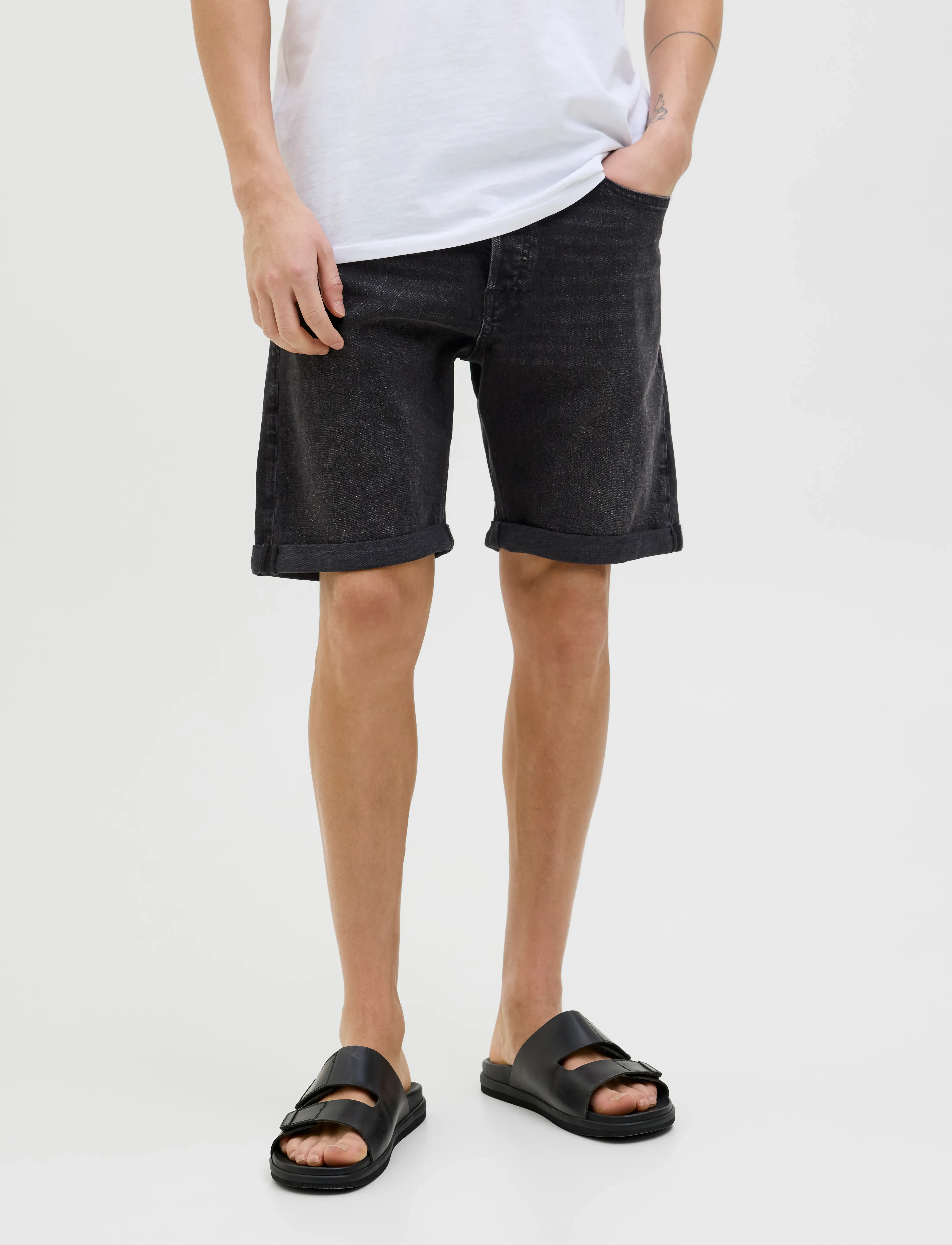 Jack & Jones JJIRICK JJORIGINAL SHORTS AM 360 SN - Kollektionen - BLACK DENIM / black