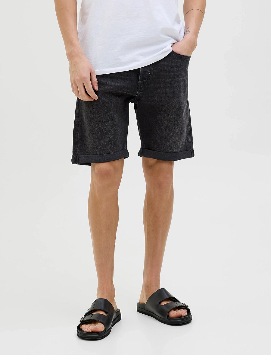 Jack & Jones - JJIRICK JJORIGINAL SHORTS AM 360 SN - jorts - black denim - 0