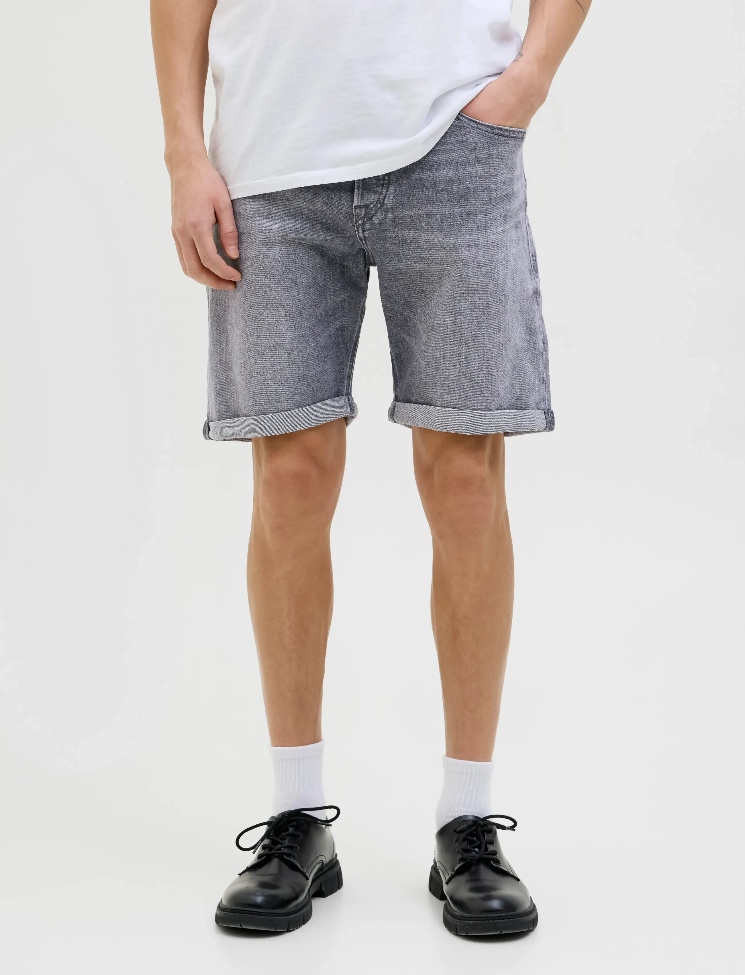Jack & Jones - JJIRICK JJORIGINAL SHORTS AM 360 SN - jorts - grey denim - 0