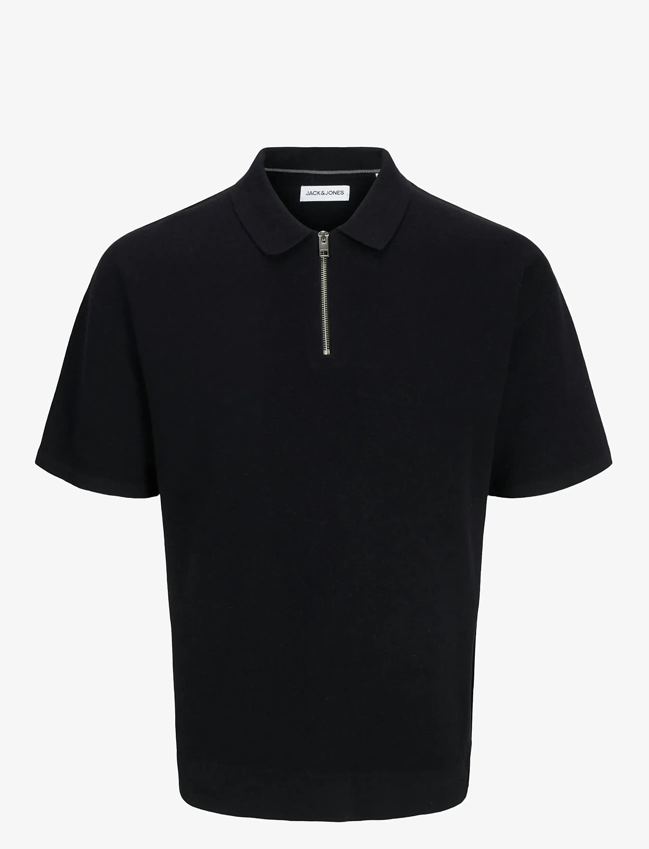 Jack & Jones - JJTROY KNIT ZIP POLO - gestrickte polohemden - black - 0