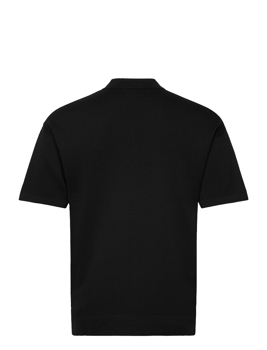 Jack & Jones - JJTROY KNIT ZIP POLO - gestrickte polohemden - black - 1