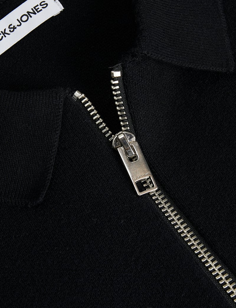 Jack & Jones - JJTROY KNIT ZIP POLO - gestrickte polohemden - black - 3