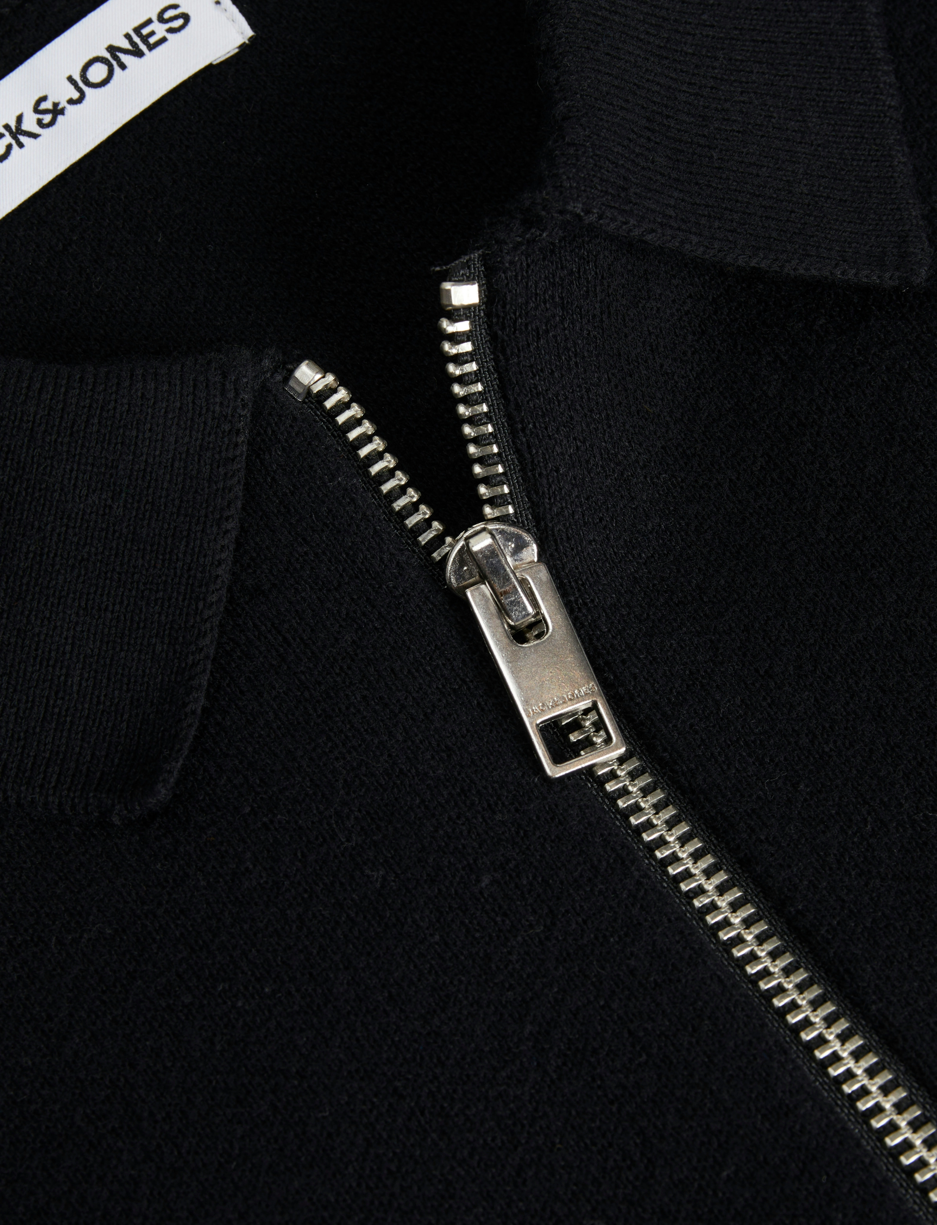 Jack & Jones - JJTROY KNIT ZIP POLO - stickade pikéer - black - 3