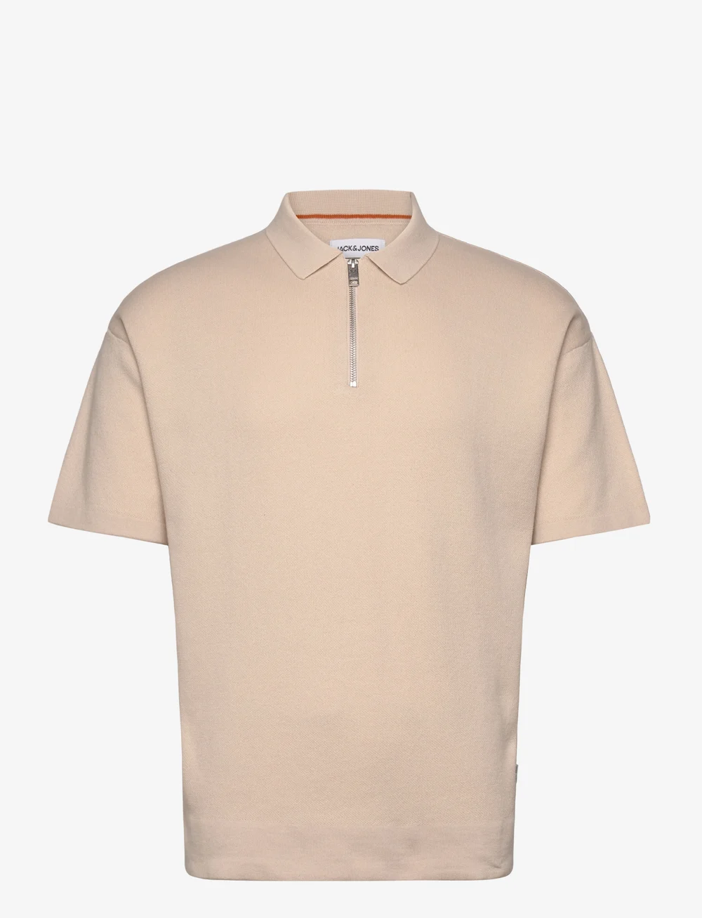 Jack & Jones - JJTROY KNIT ZIP POLO - knitted polos - moonbeam - 1