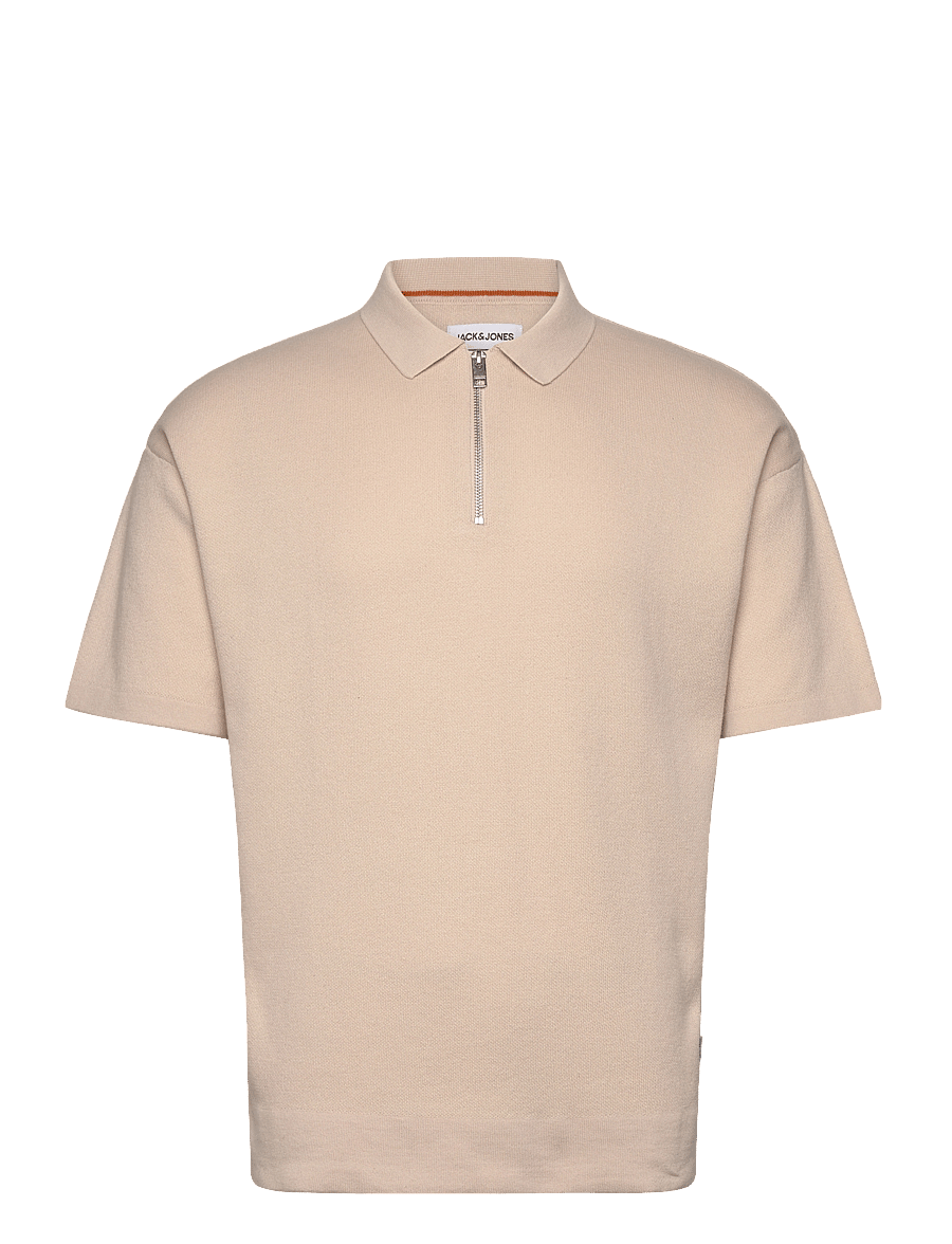 Jack & Jones - JJTROY KNIT ZIP POLO - gestrickte polohemden - moonbeam - 1