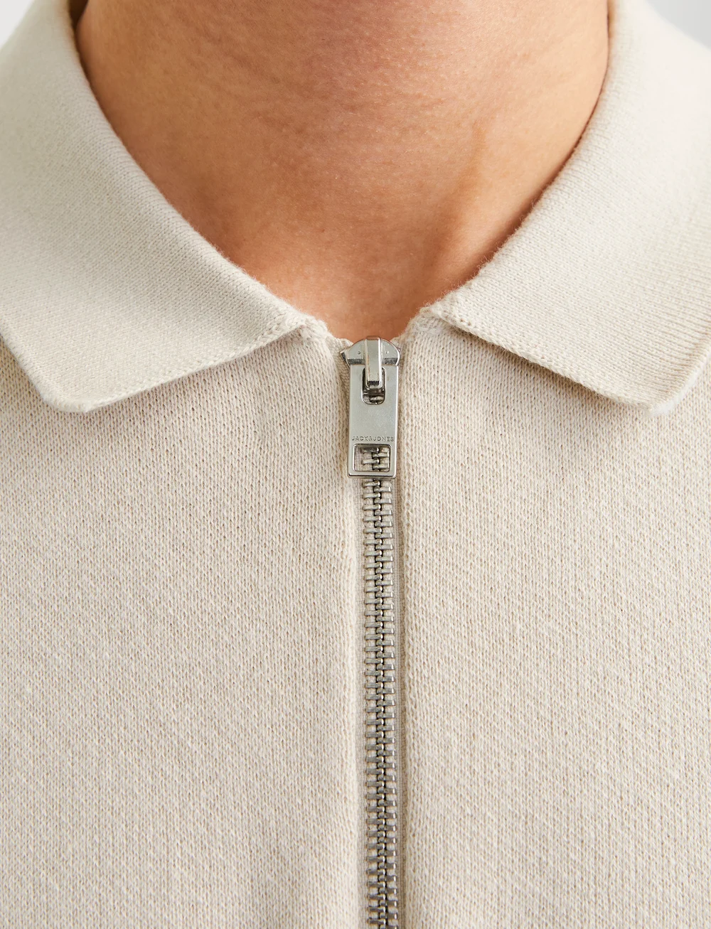 Jack & Jones - JJTROY KNIT ZIP POLO - knitted polos - moonbeam - 5