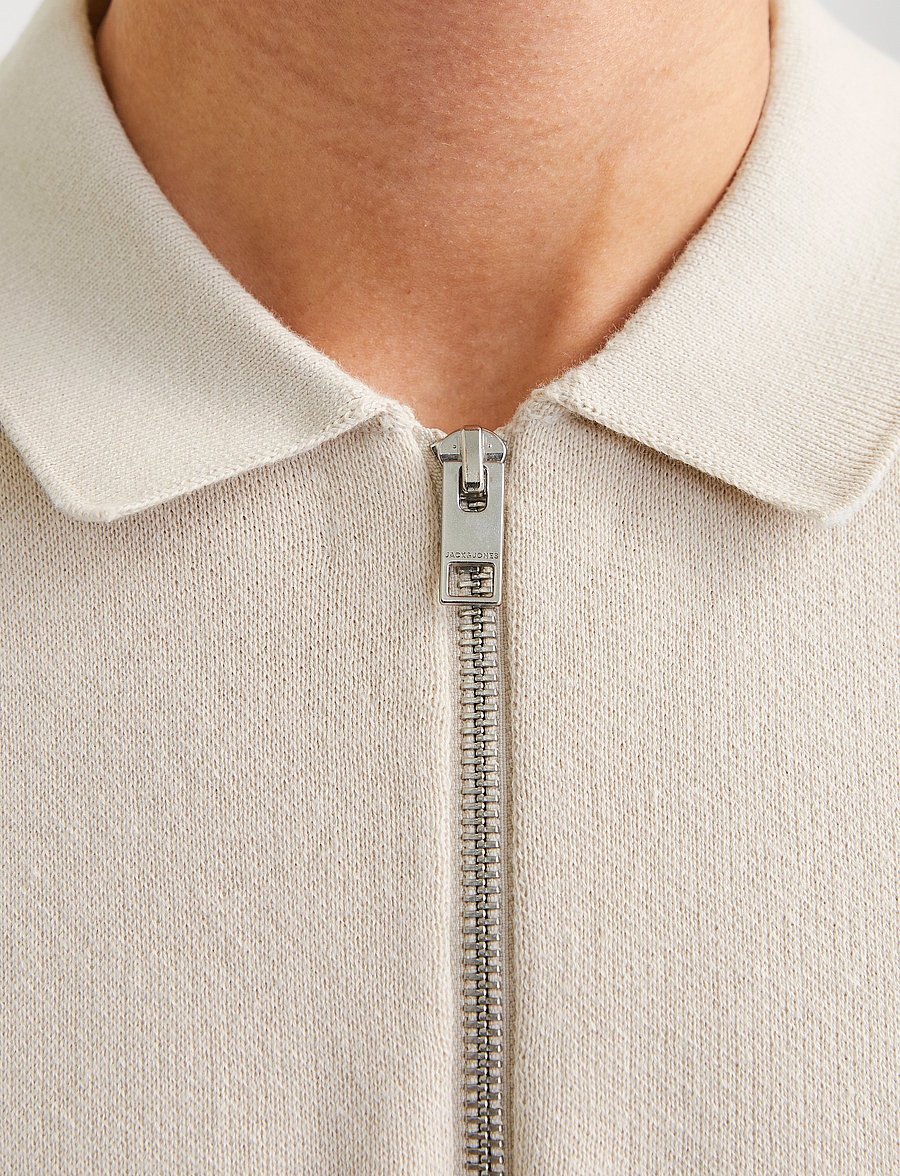 Jack & Jones - JJTROY KNIT ZIP POLO - gestrickte polohemden - moonbeam - 5