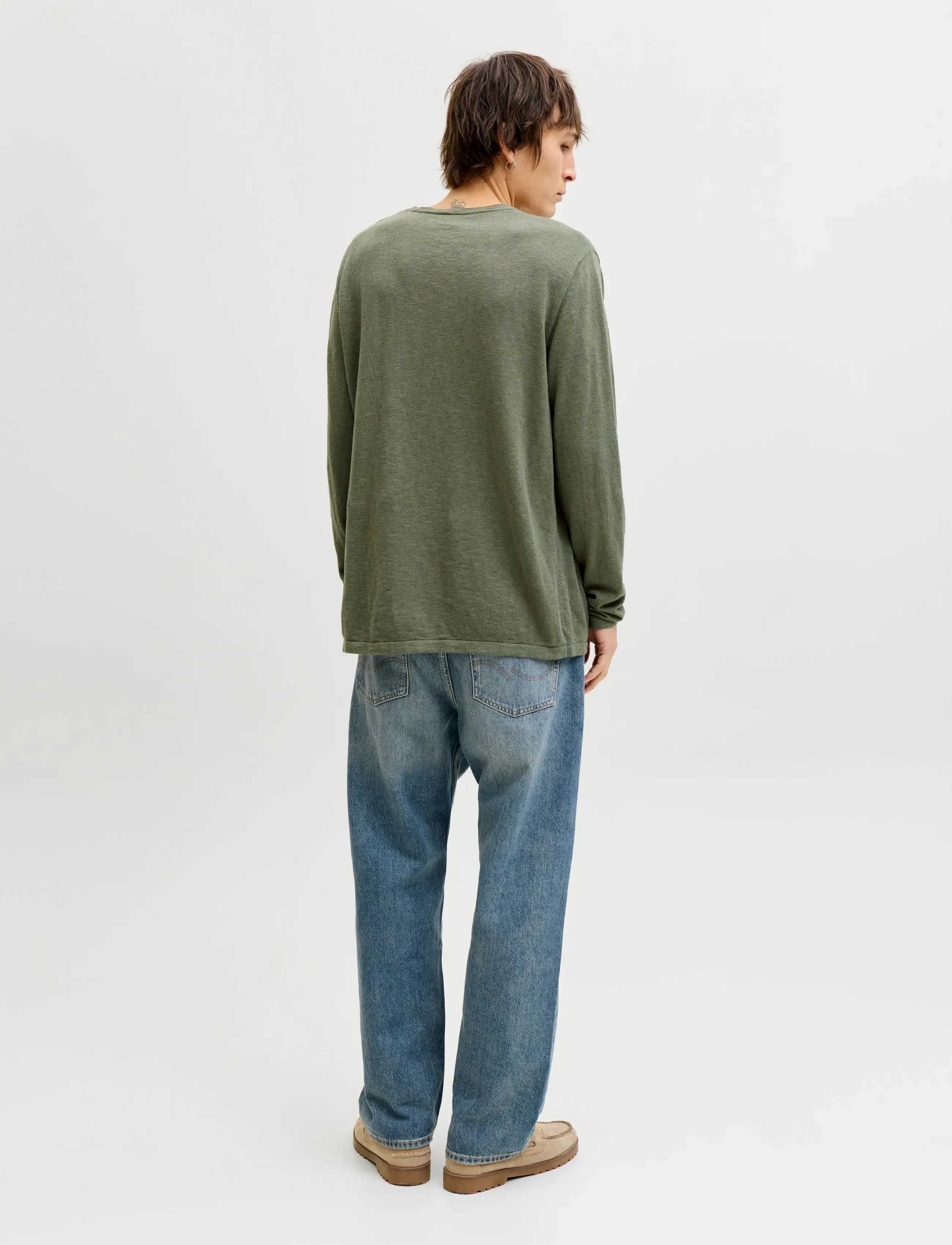 Jack & Jones - JJESUMMER KNIT CREW NECK SN - Ümmarguse kaelusega kudumid - dusty olive - 3
