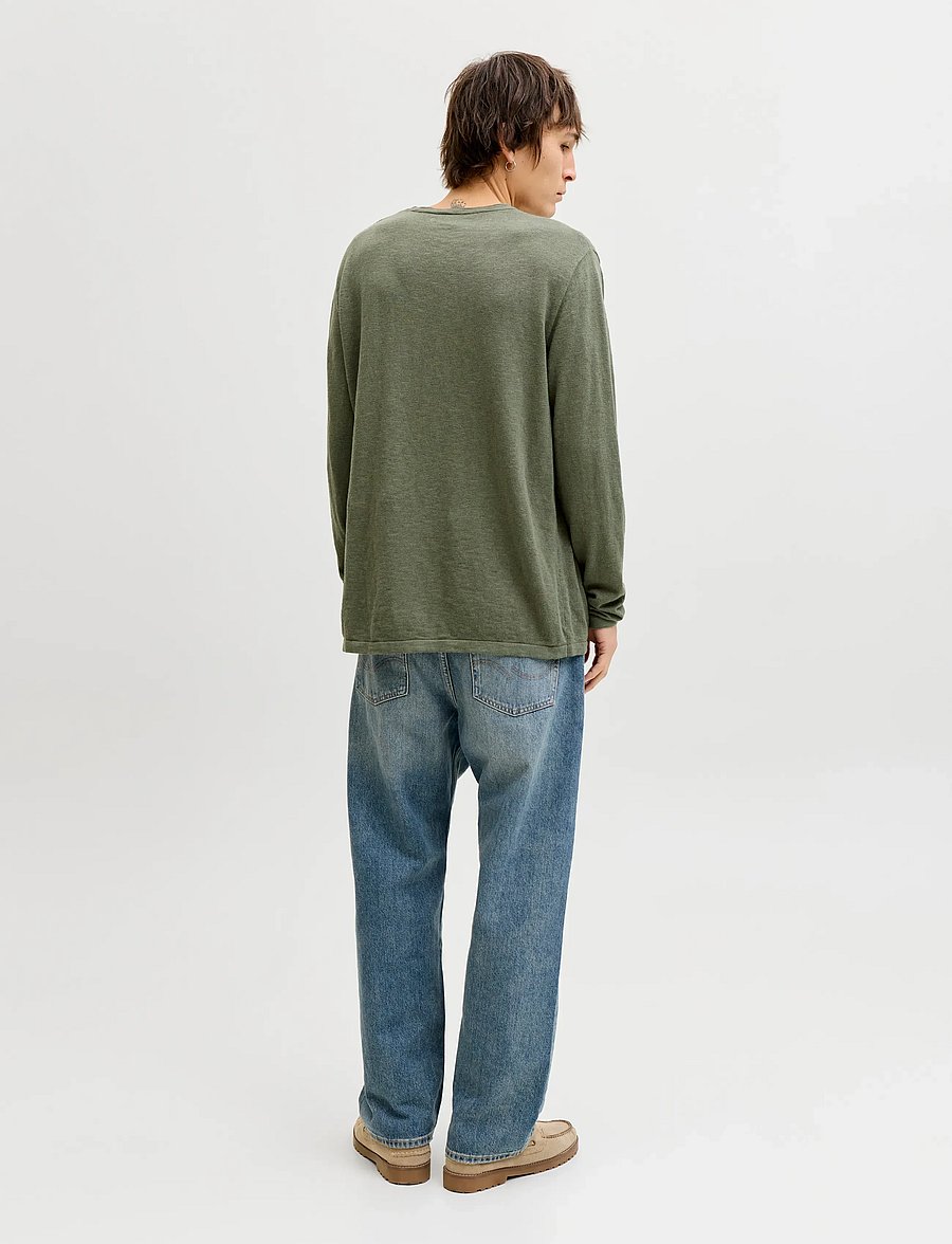 Jack & Jones - JJESUMMER KNIT CREW NECK SN - Ümmarguse kaelusega kudumid - dusty olive - 3