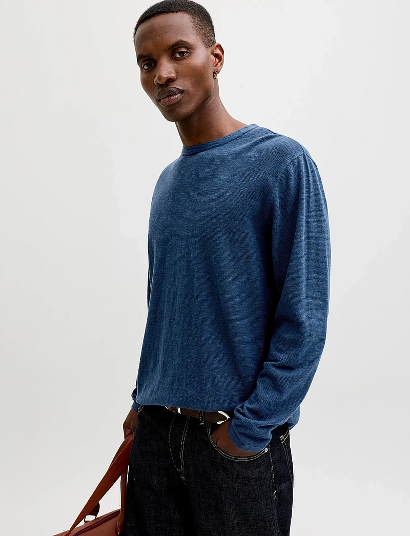 Jack & Jones - JJESUMMER KNIT CREW NECK SN - rundhalsad - navy blazer - 4