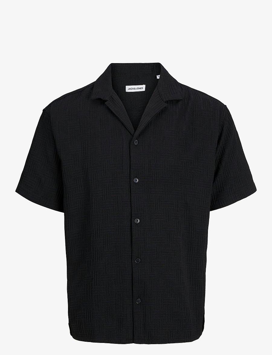 Jack & Jones - JJEMATTEO RESORT SHIRT SS SN - kortærmede skjorter - black - 1