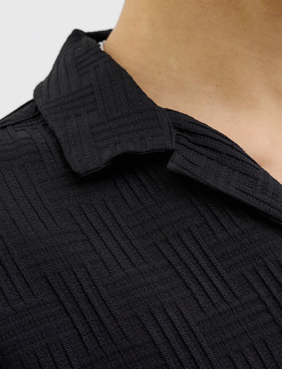 Jack & Jones - JJEMATTEO RESORT SHIRT SS SN - kortærmede skjorter - black - 4