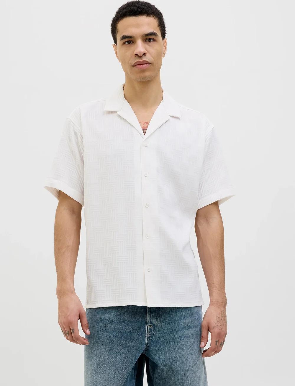 Jack & Jones - JJEMATTEO RESORT SHIRT SS SN - kurzarmhemden - white - 0