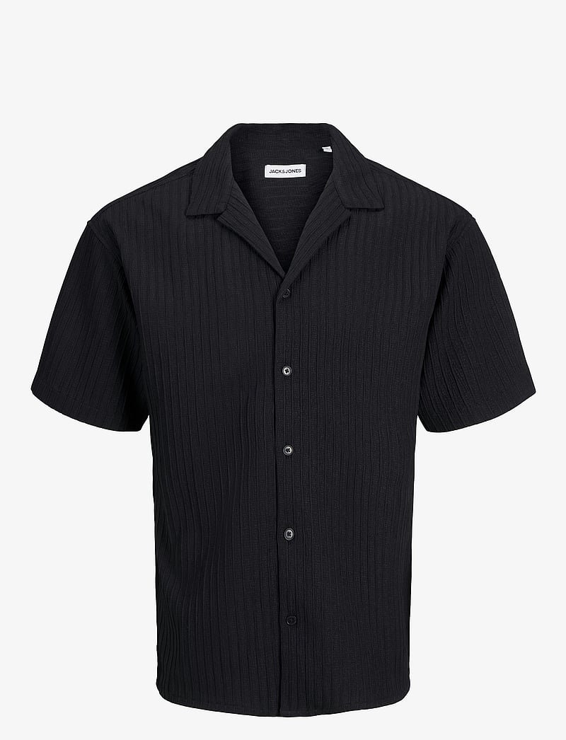 Jack & Jones - JJMASSIMO RESORT SHIRT SS LN - kortärmade skjortor - black - 1