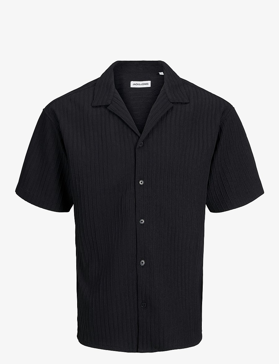 Jack & Jones - JJMASSIMO RESORT SHIRT SS LN - kurzarmhemden - black - 1