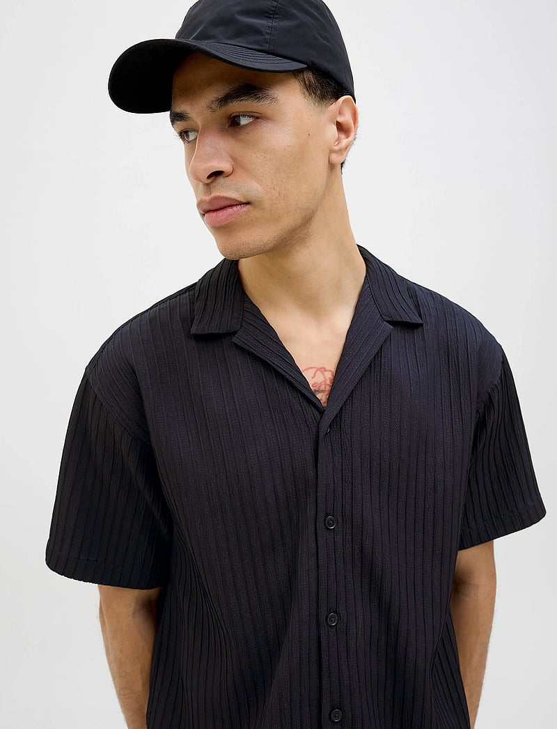 Jack & Jones - JJMASSIMO RESORT SHIRT SS LN - kortärmade skjortor - black - 3