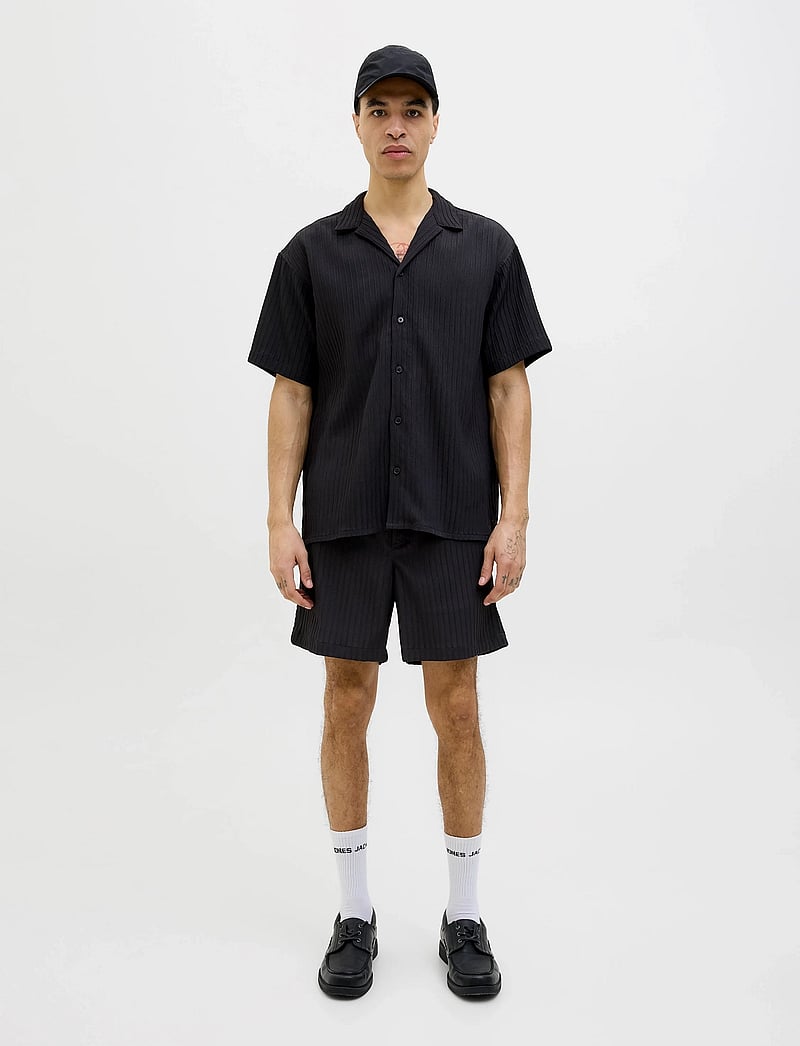 Jack & Jones - JJMASSIMO RESORT SHIRT SS LN - kortärmade skjortor - black - 5