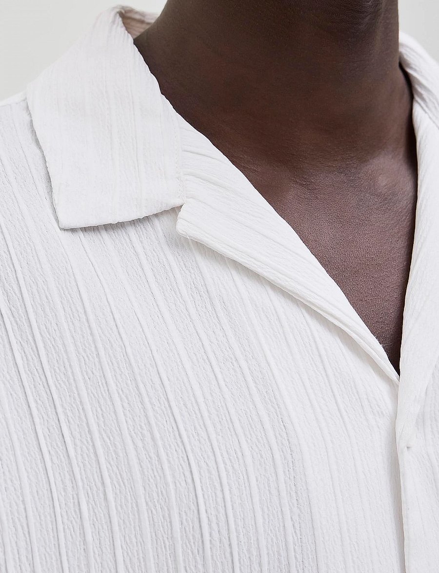 Jack & Jones - JJMASSIMO RESORT SHIRT SS LN - kurzarmhemden - white - 2