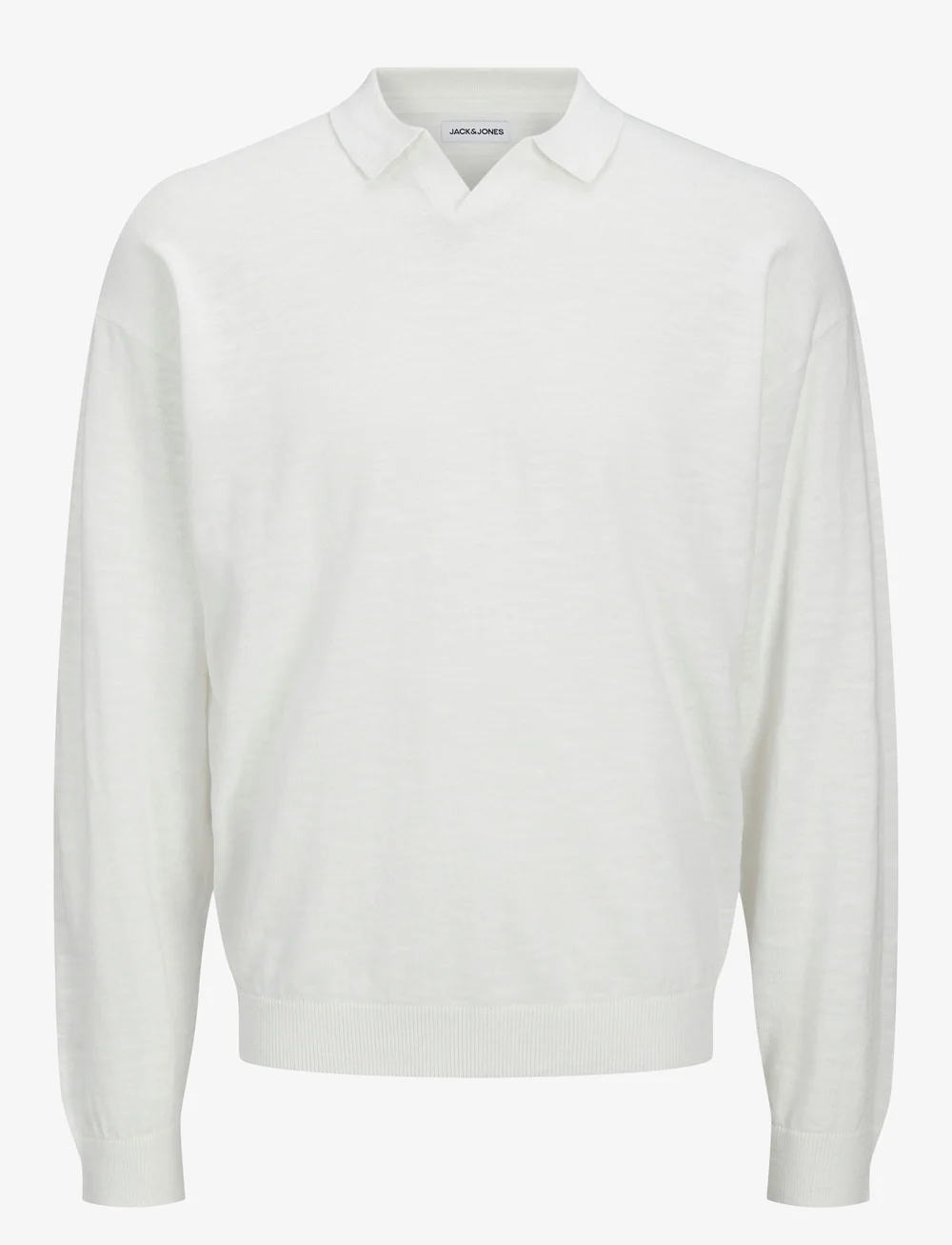 Jack & Jones - JJCOLIN SLUB KNIT POLO LS - knitted polos - cloud dancer - 0