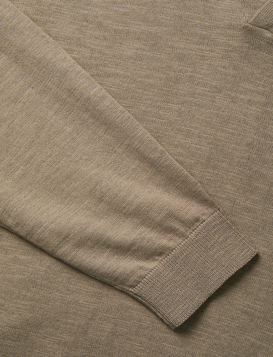 Jack & Jones - JJCOLIN SLUB KNIT POLO LS - langärmelige gestrickte polohemden - crockery - 1