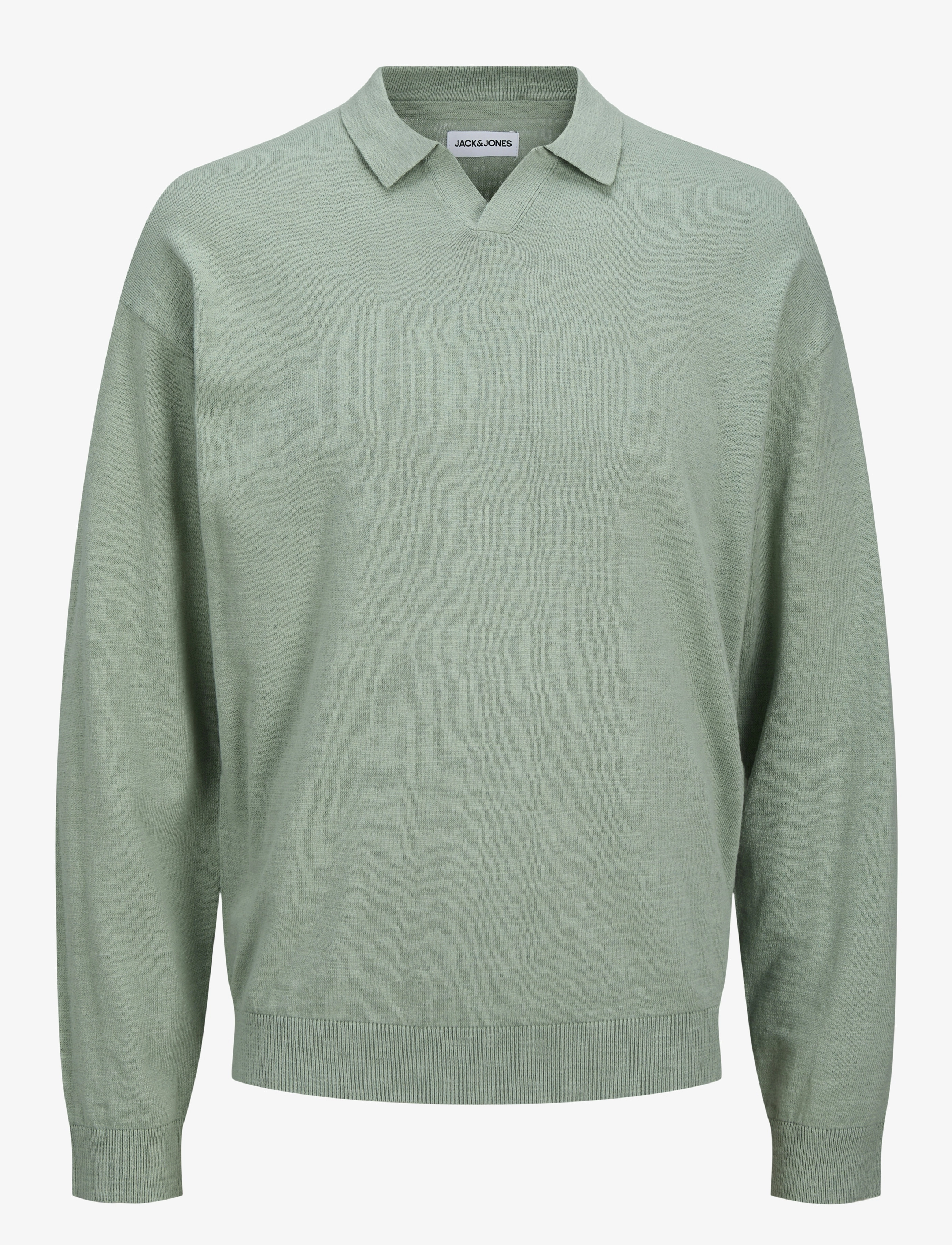 Jack & Jones JJCOLIN SLUB KNIT POLO LS - Tøj - ICEBERG GREEN / green