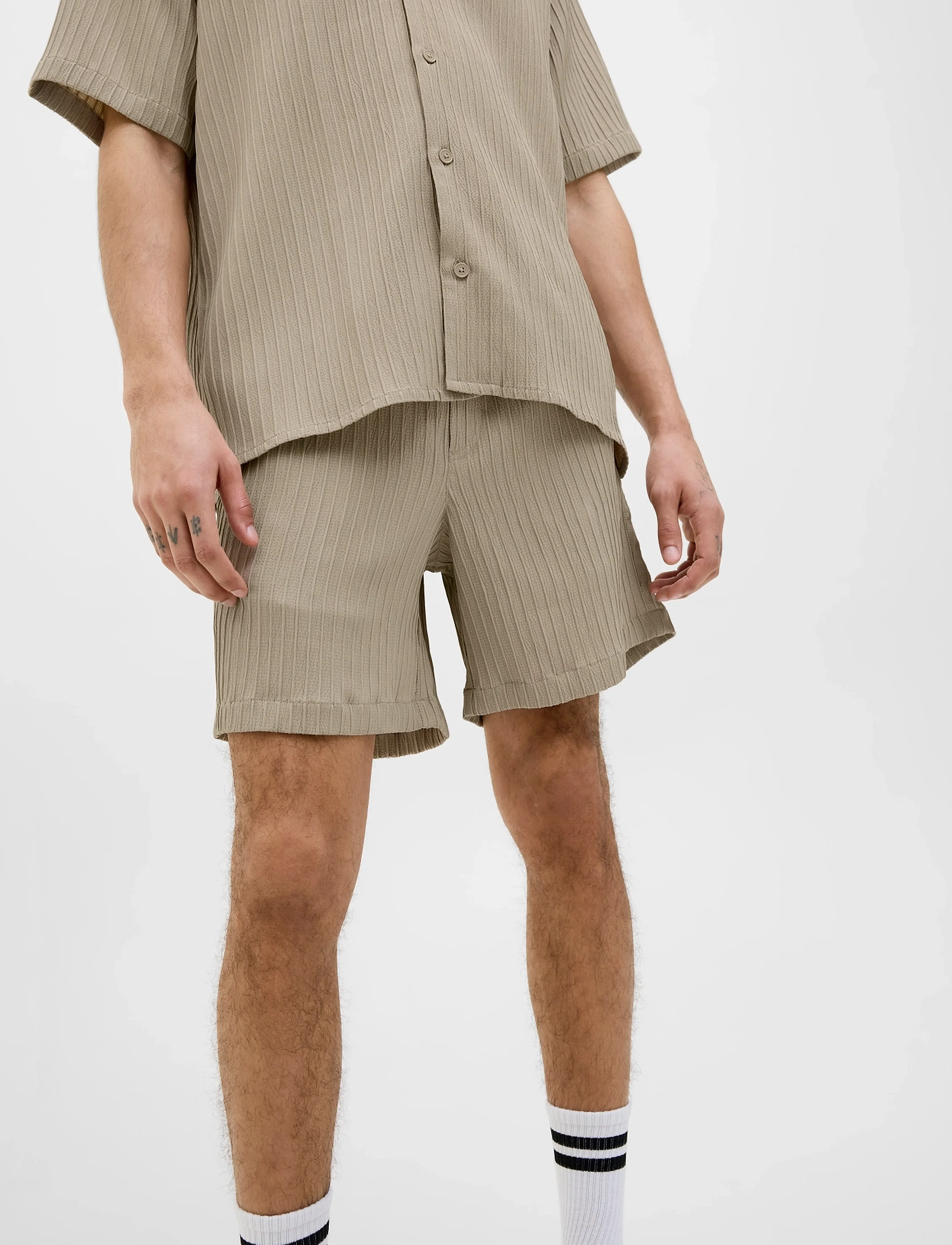 Jack & Jones Jpstjaiden Massimo Jogger Shorts Srt, XL, Beige, Shorts > Afslappet, Herre