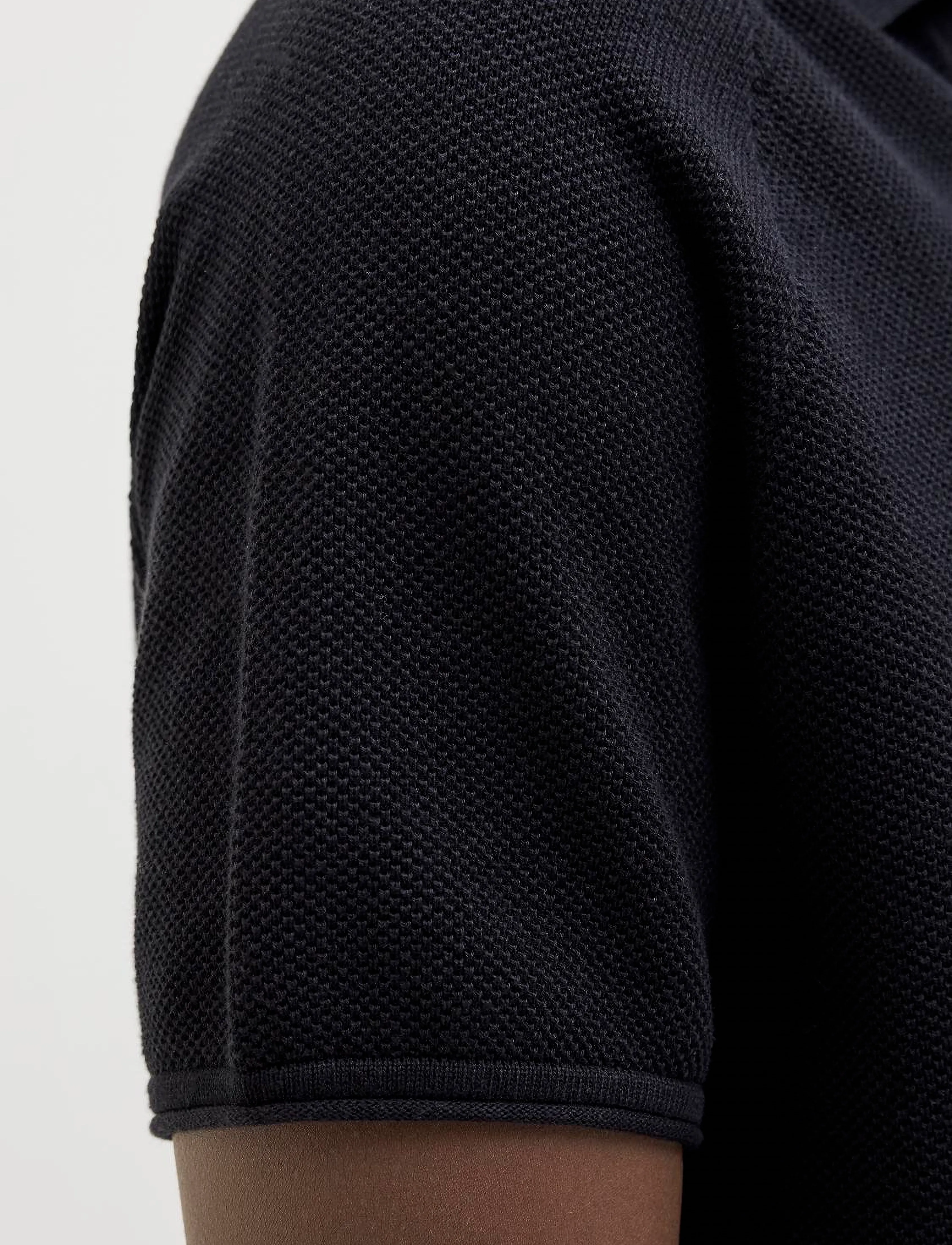 Jack & Jones - JJHILL KNIT SPLIT NECK - strik - black - 4
