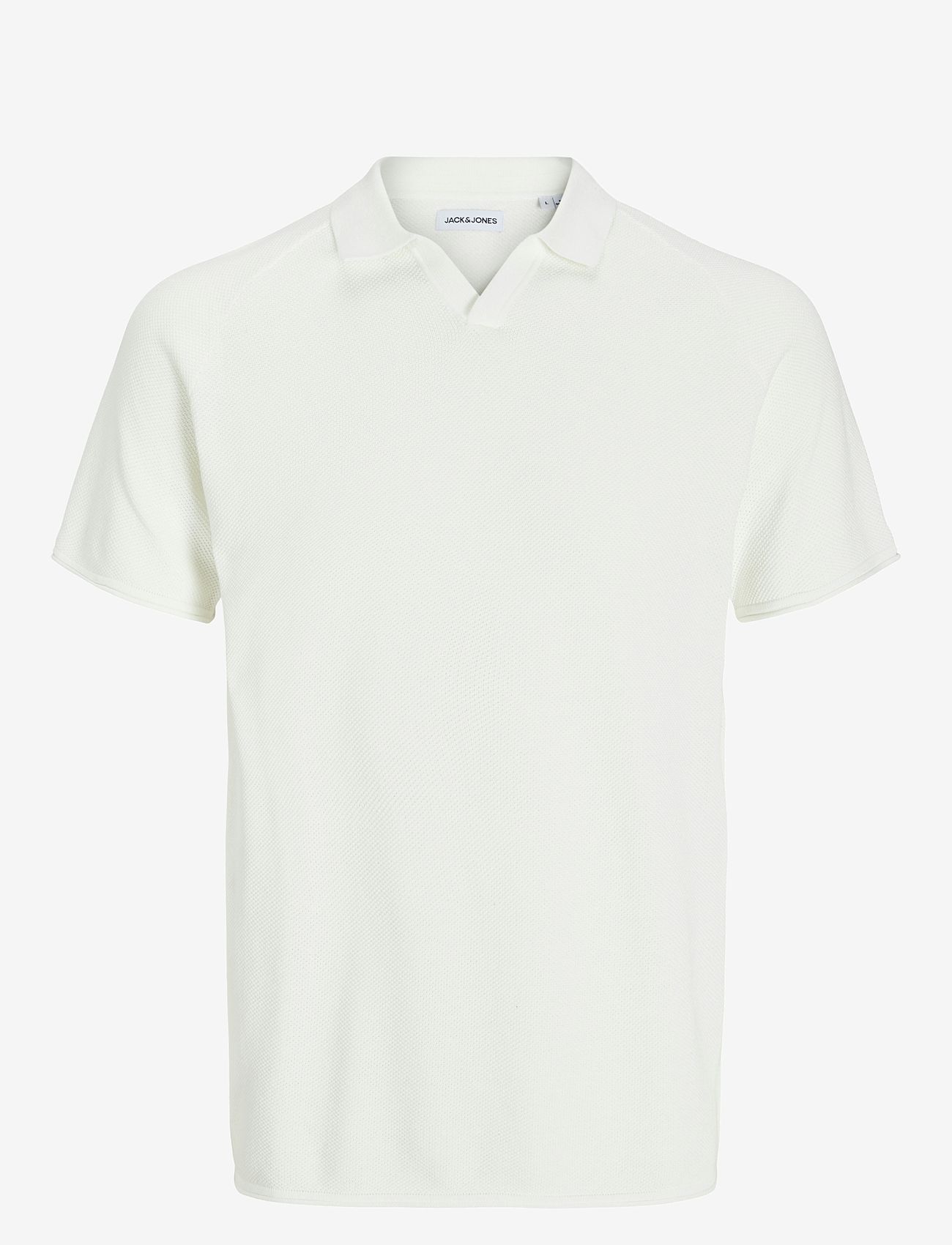 Jack & Jones - JJHILL KNIT SPLIT NECK - efterårstøj - cloud dancer - 0