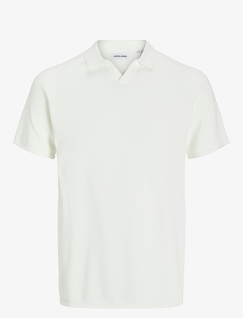 Jack & Jones - JJHILL KNIT SPLIT NECK - polostrik - cloud dancer - 1