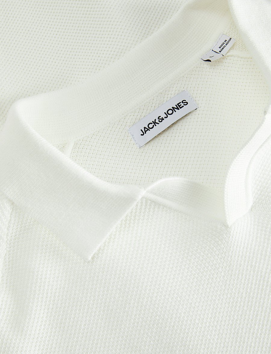 Jack & Jones - JJHILL KNIT SPLIT NECK - prjónaðir pólóbolir - cloud dancer - 4