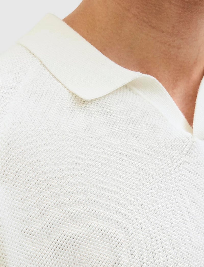 Jack & Jones - JJHILL KNIT SPLIT NECK - polostrik - cloud dancer - 5