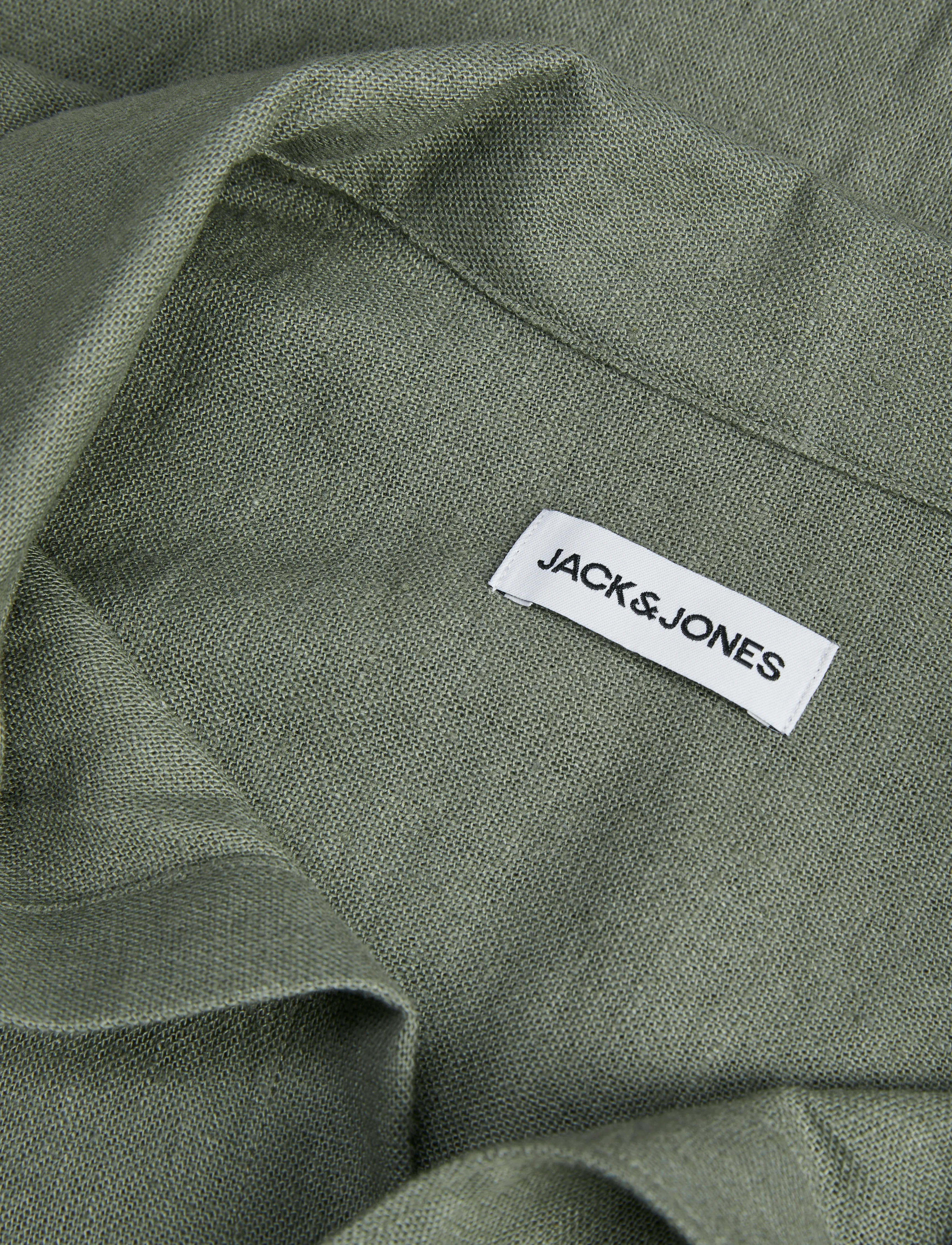 Jack & Jones - JJWAYNE SOLID RESORT SHIRT SS - leinenhemden - agave green - 1
