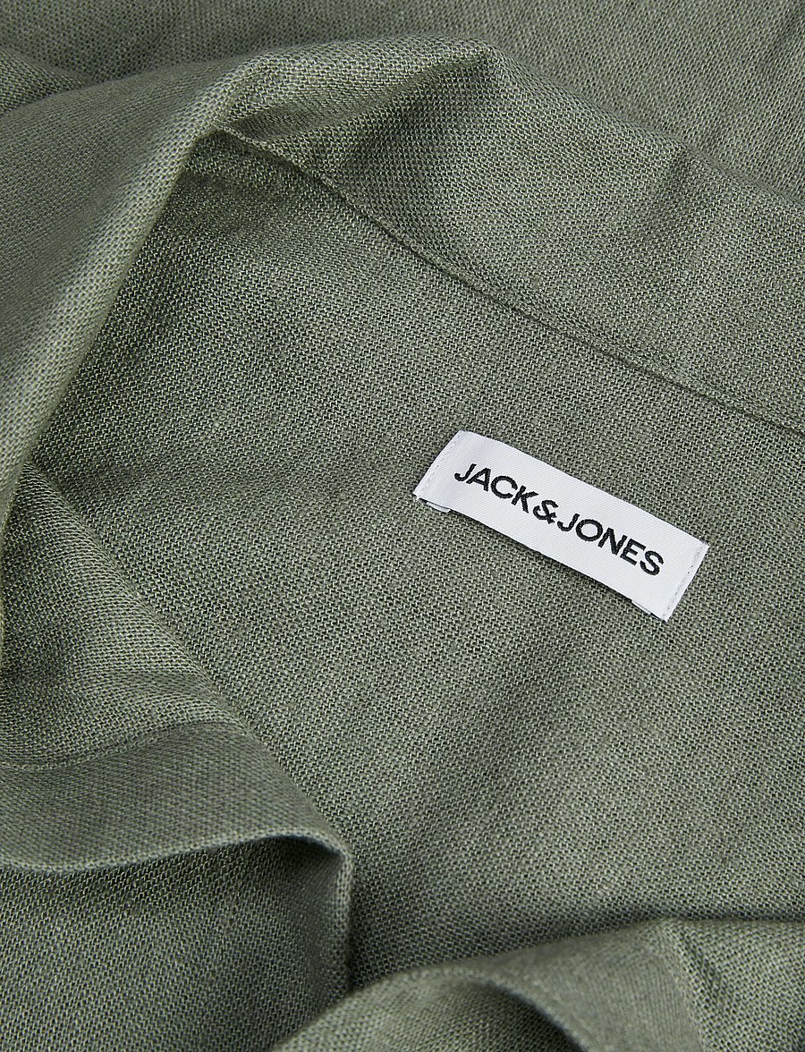 Jack & Jones - JJWAYNE SOLID RESORT SHIRT SS - leinenhemden - agave green - 1