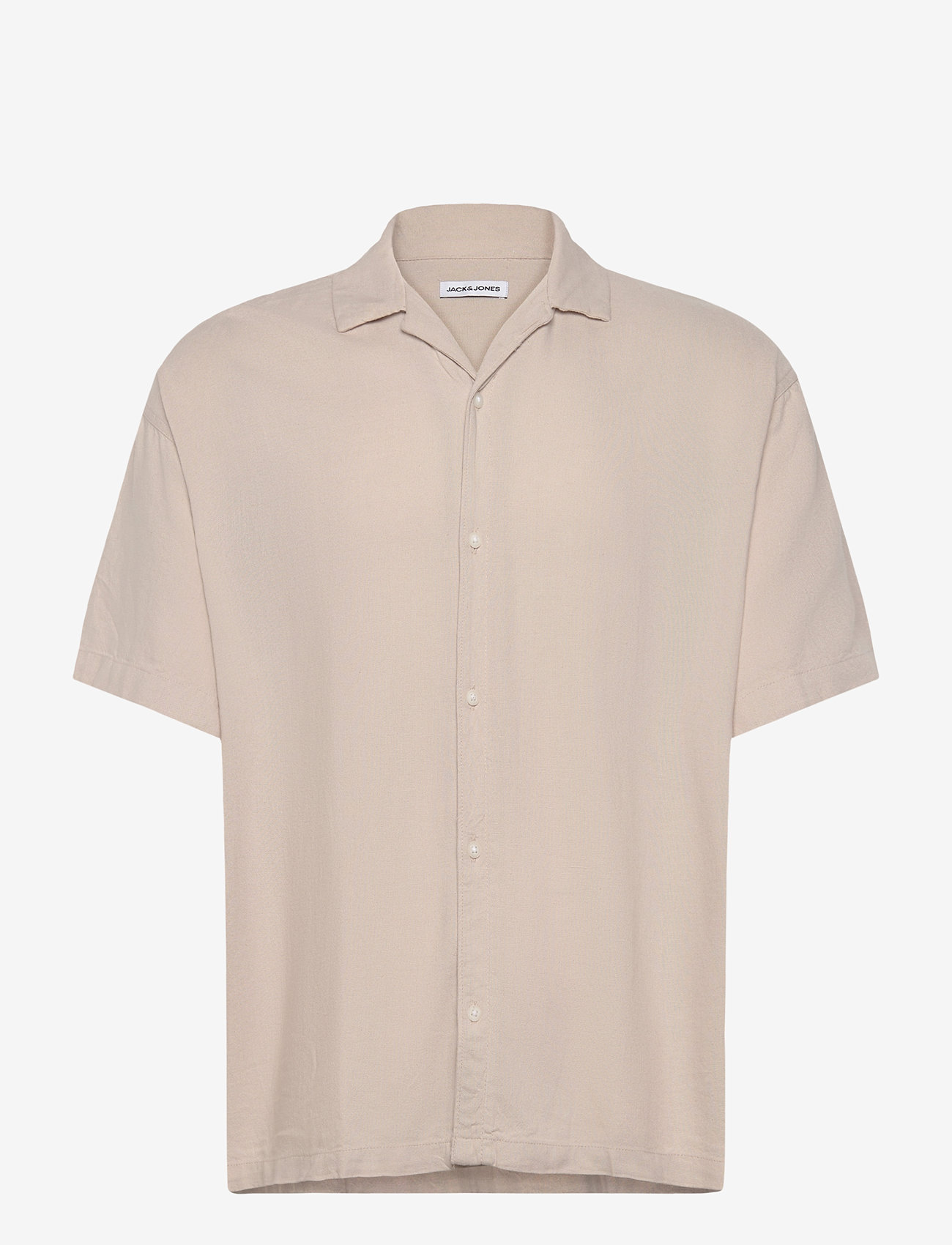 Jack & Jones - JJWAYNE SOLID RESORT SHIRT SS - hørskjorter - moonbeam - 0