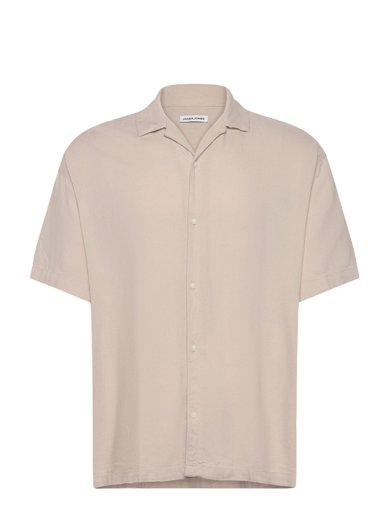 Jack & Jones JJWAYNE SOLID RESORT SHIRT SS - Kläder - MOONBEAM / beige