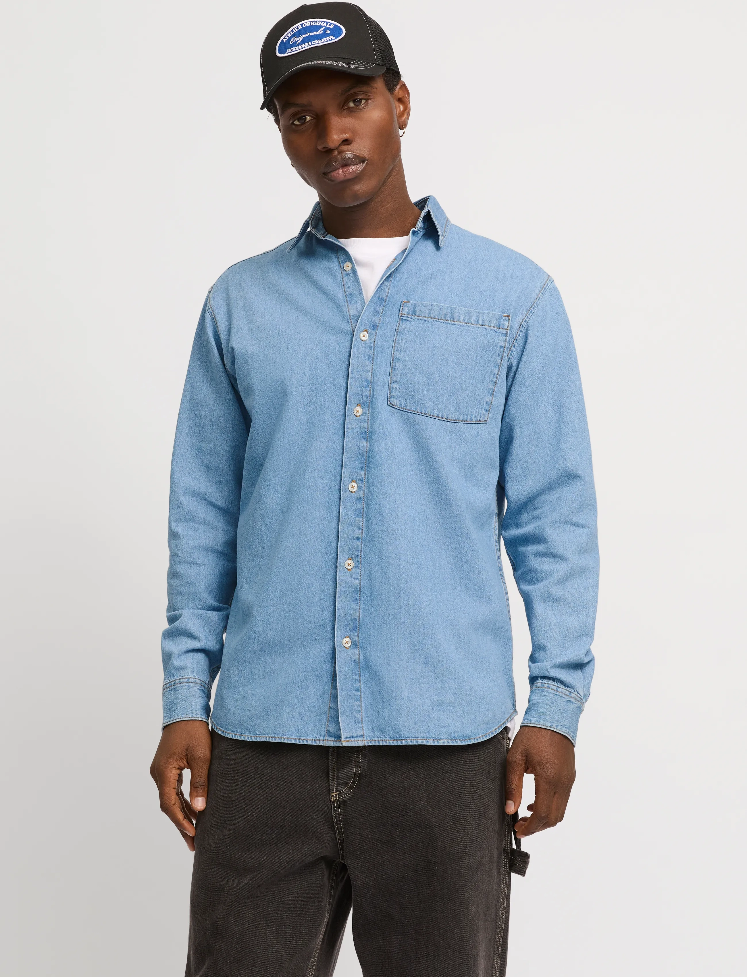Jack & Jones JJICREEK JJSHIRT L/S AKM 596 NOOS - Denimskjorter - BLUE DENIM / blue