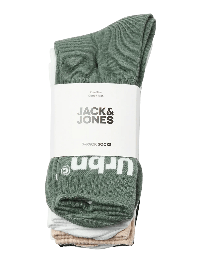 Jack & Jones 9 pack ribbed logo socks in white Jack & Jones 9 pack ribbed logo socks in white